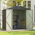 Patiowell 8x6 FT Outdoor Storage Shed, Metal Tool shed & Outdoor Storage with Lockable Doors & Air Vents, for Backyard Garden Patio, Brown
