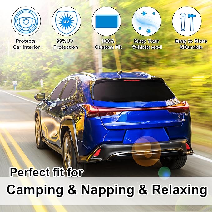 TINGLU Window Shades for Lexus UX 2019-2024 2025 Accessories Car Side Full Windows Windshield Sun Shade Sun UV Rays & Privacy Protection for Camping,Napping,and Relaxing 6PCS
