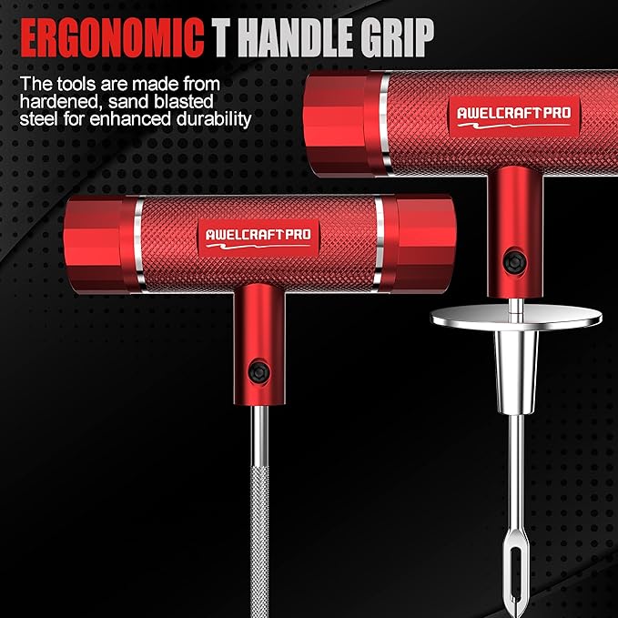 Heavy Duty Tire Repair Tools Kit - 108 PCS Set Truck Tool Box for Motorcycle, Car, ATV, Jeep, Truck, Tractor Flat Tire Plug Kit