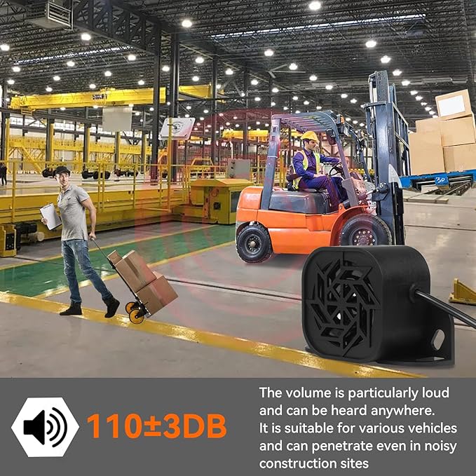 835 Back-up Alarm 12V-48V 110dB IP67 Waterproof Dust-Proof Reversing Warning Alarm with Super Loud Beeper Tone for Truck Van Forklift Car Lorry Agricultural Vehicles