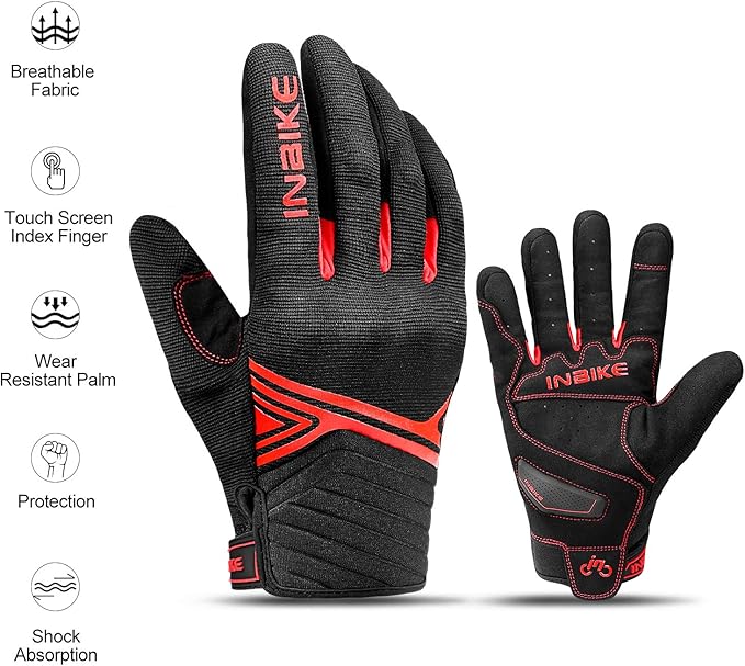 INBIKE Breathable Mesh Motorcycle Gloves Touchscreen with TPR Palm Pad Hard Knuckles