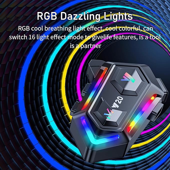 FEYA Motorcycle Helmet Speakers with 16-Types RGB Dazzling Lights High Battery Life Motorcycle Headphones Dual Noise Reduction/Automatic Answer/Call Music Control/Wake up Siri/IPX6