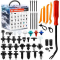 Ford GM Toyota Honda Chrysler Nissan Car Push Retainer Clips 1045pcs with 30 Popular Push Pins for Auto Parts Sizes - Includes 10 Cable Ties and Red Fastener Remover
