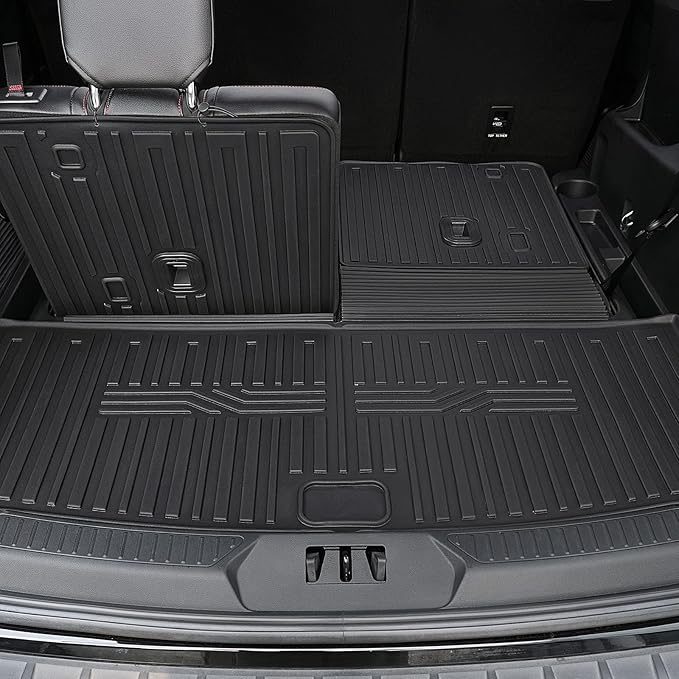 Floor Mats for 2020-2024 2025 Ford Explorer (7-seat), All Weather TPE Floor Mat Cargo Liner with Backrest Mat for Explorer ST/XLT Accessories