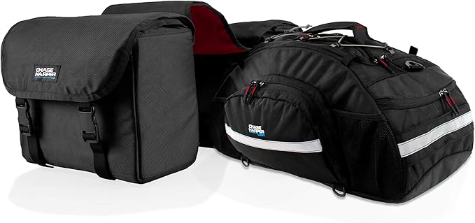 3775 Roadtripper Pack - 3775 Phoenix Saddle Bags and 4800 Strap Mount Tail Trunk - Water-Resistant, Tear-Resistant, Industrial Grade Ballistic Nylon