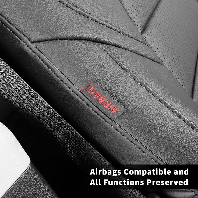 coverdream CRV Leather Seat Covers Fit for 2023 2024 2025 2026 Honda CR-V LX,EX,EX-L,Sport Series,Hybrid,Trailsport,Fully Covered,Airbag Compatible Waterproof Car Seat Protector (Full Set,Black)