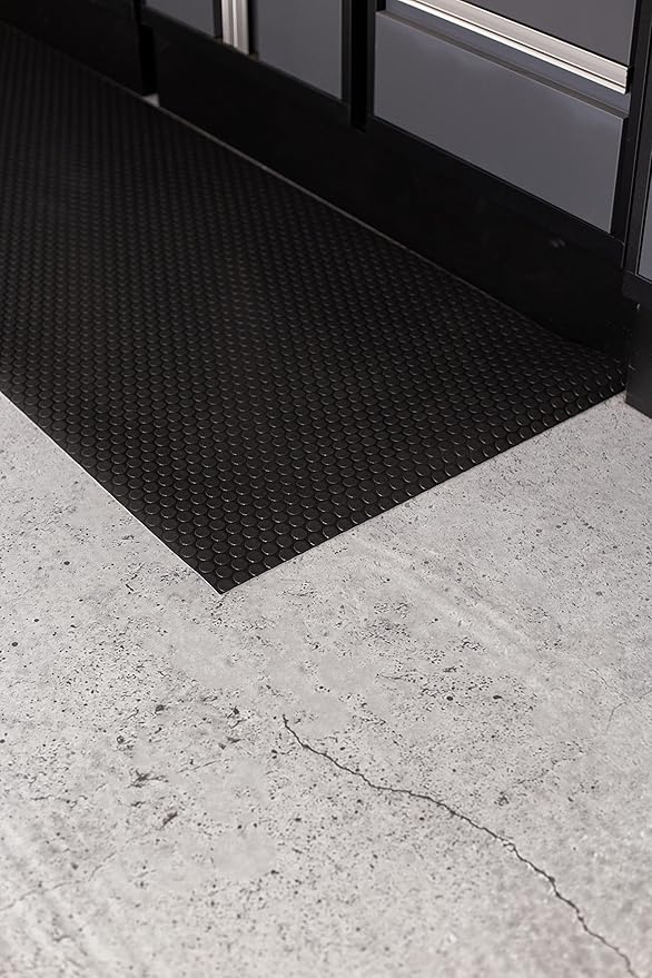 G-Floor Performance Vinyl Garage Runner Small Coin Pattern (Midnight Black, 27" x 96")
