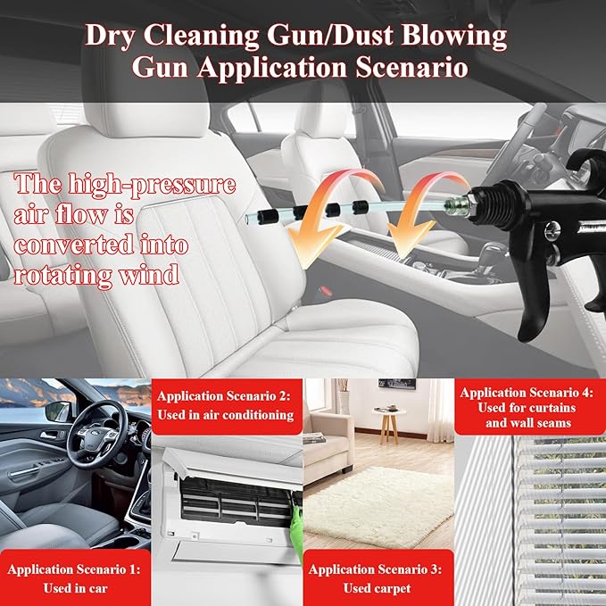HANDY Tornado Air Cleaning Gun with Rubber Guard and Brass Adjustable Air Flow Nozzle Air Gun for Compressor Pneumatic Tool for Dust Cleaning Car Detailing