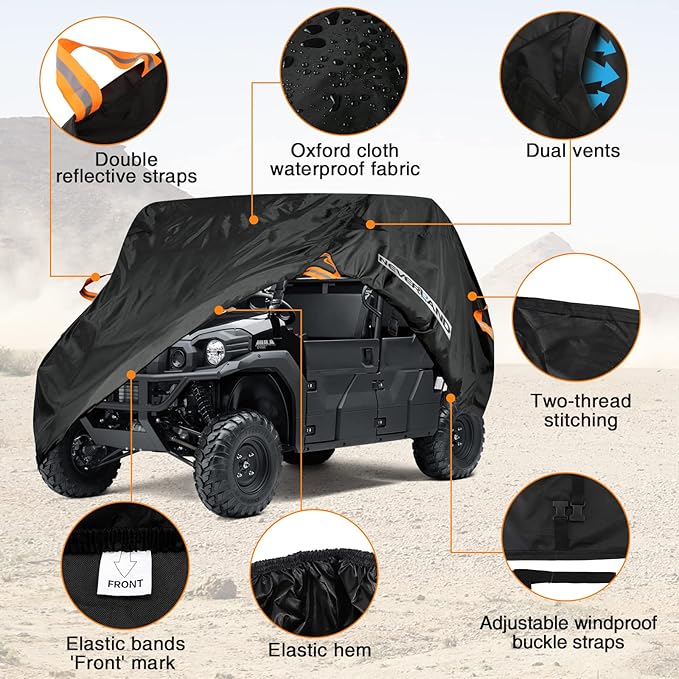 NEVERLAND UTV Cover, All-Weather Protection Side by Side Cover 4-6 Passenger, Universal for Polaris RZR General Honda Suzuki Yamaha SxS Arctic Cat John Deere Kymco Bobcat Argo Can Am Maverick X3