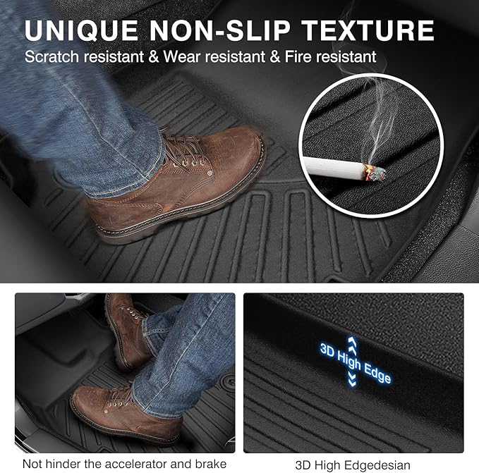 Powerty Floor Mats & Cargo Liner for 2017-2025 Mazda CX-5 CX5 Accessories Car Mats, Includes 2 Row and Cargo Liner Set, All Weather TPE 3D Floor Liners Rear Cargo Mat