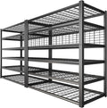 REIBII 84" H Garage Shelving, 6-Tier Storage Shelves Heavy Duty Loads 3500LBS, 48" W Adjustable Garage Shelves, Metal Shelving for Basement, Warehouse, 84" H x 48" W x 20" D, 2PC