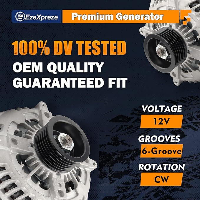 Ezexpreze Alternator Compatible with Ford F-150 F150 2015-2020 5.0L V8, 12V 240A 6-Groove Pulley Clockwise, OE# 44000 42103 FL3T10300JA FL3Z10346G HL3710300FA HL3Z10346F 1042110081 1042110080