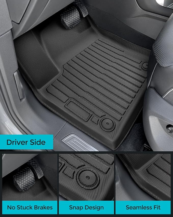 Floor Mats for Volkswagen VW Atlas 2018-2025 7 Seats, All Weather Car Mats Full Set(Back Seat Cover Trunk Mat Cargo Liner) for VW Altas Accessories 2018-2025, Custom Rubber Mats for Cars, Black