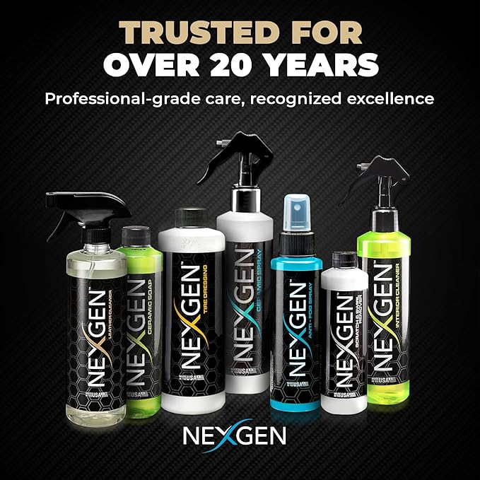 Nexgen Interior Conditioner (8oz) - Non-Greasy, UV-Blocking Formula - Fresh Leather Scent - On-The-Go Car Detailing - Car Cleaning Supplies - for Car Seats, Dashboards, Door Panels, & More