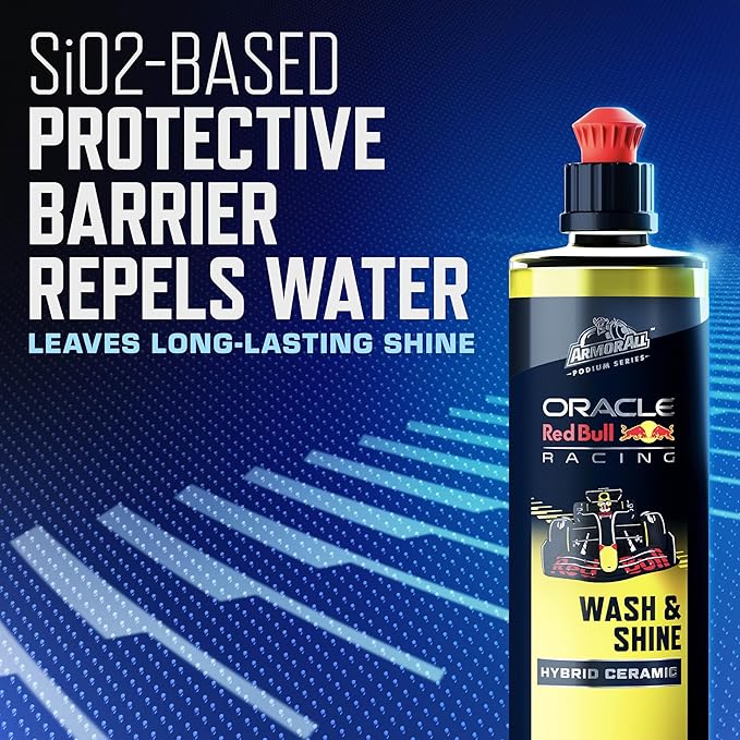 Armor All Podium Series 3-Piece Exterior Car Detailing Kit Developed with Oracle Red Bull Racing, Includes Hybrid Ceramic Wash & Shine, Exterior Detailer Spray, and Tire Shine Spray, 16 fl oz Each