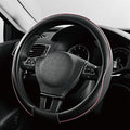 PIC AUTO Steering Wheel Cover, Pink Piping Leather, Sports Carbon Fiber and Super Breathable Leather, Universal 14.5-15.5 Inch Anti-Slip Steering Wheels Accessories for Men & Women