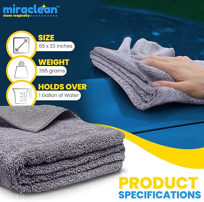 Car Drying Towels Extra Large Super Absorbent 65 x 23 Inch Microfiber Car Drying Towel Streak-Free Lint-Free Absorbent Car Wash Towels for Quick Drying Cars, Boats and Large Surfaces