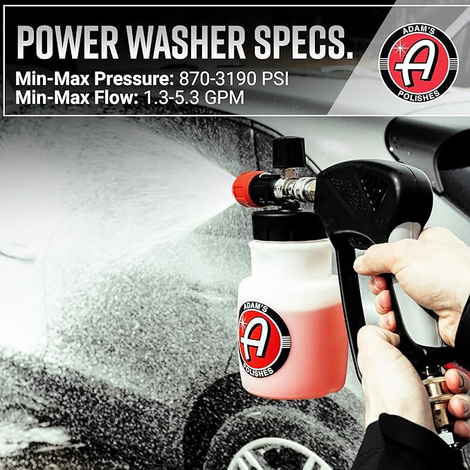Adam's Polishes Premium Foam Cannon - Soap Sprayer for Car Wash | Sprayer Cannister for Pressure Washer 1/4" Quick Disconnect