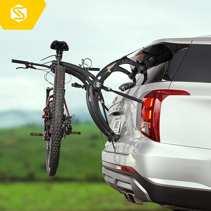 Saris Bones EX 2-Bike Trunk Rack Bicycle Carrier, Durable, Rust-Free, Anti-Sway Straps, Made in USA, Arc-Based Design, 100% Recyclable Materials