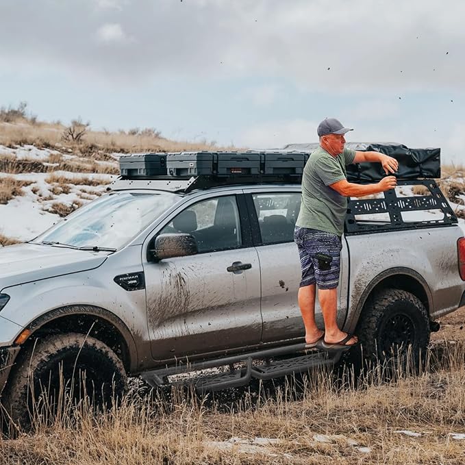 BINARY STAR Running Boards Compatible with Vehicle 2022-2025 Toyota Tundra CrewMax Cab. 6 Inch Tundra Step Bars Carbon Steel Nerf Bars, Bed Access Side Steps Step Rails.
