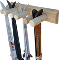 6-Place Log Ski Rack Wall Mount, Indoor Ski Storage Rack for Garage Organizers, Wooden Skis Wall Mount Storage Racks, Pole Skis Sports Racks, Garage Organization Walls - Unfinished