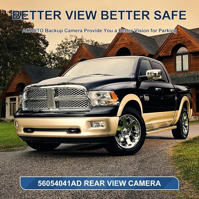 Rear View Backup Camera Fit for Dodge Ram 1500 2500 3500 2009-2012, Reversing Parking Assist Camera OE Replacement 56054041AC 56054041AA 56054041AB 56054041AD 56054041AE