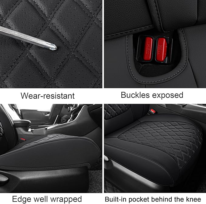 MIROZO Rav4 Seat Covers Full Set,Waterproof Car Seat Covers Faux Leather Seat Covers Compatible with 2019-2025 Toyota RAV4 Hybrid LE XLE Limited Automotive Seat Cover Car Accessories