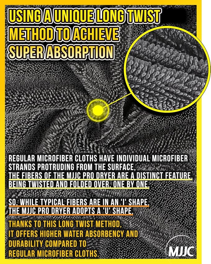 MJJC Pro Dryer Plush Silk Microfiber Drying Towel (30” x 36” (1-Pack)) Cars,Trucks, SUVs, RVs, Home