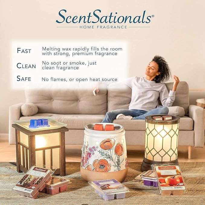 Scentsationals Wax Melts, Wax Cubes Strong Scent - Warm White Sands - Long Lasting Scented Wax Melts for Warmer, 10oz (24-Cubes)