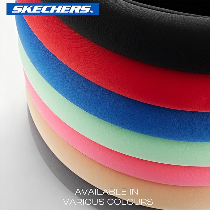 Skechers Steering Wheel Cover, Memory Foam Car Steering Wheel Cover,14.5-15inch Anti-Slip Safety Comfortable Desgin, Universal Accessory for Diverse Cars, Truck,SUV (Black & Black)
