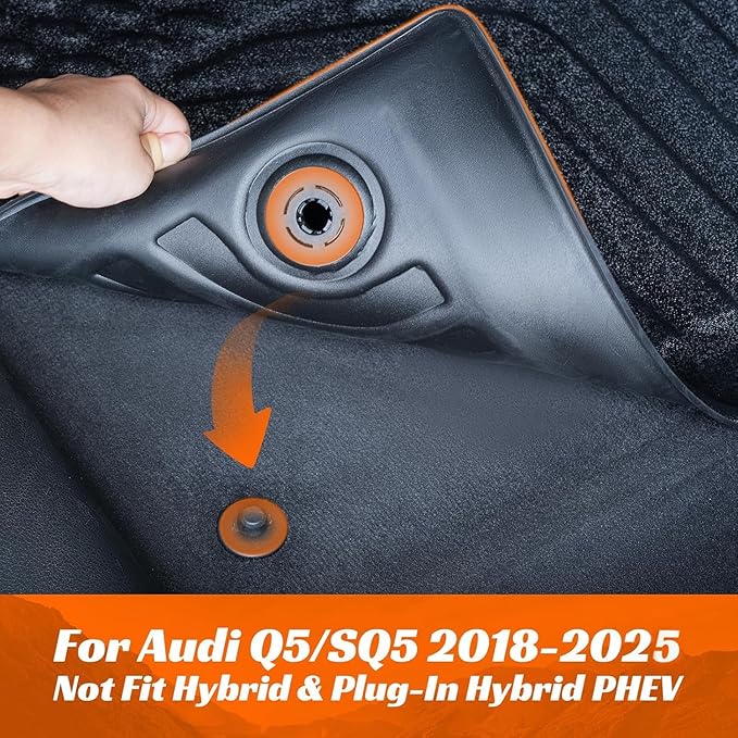 DrCarNow Floor Mats for Audi Q5/SQ5 2018-2025, All Weather Car Floor Mats for Audi SQ5 & Q5 Accessories Cargo Liner Trunk Liner Custom Fit TPE 4-Piece Black 2025 2024 2023 2022 2021 2020 2019 2018