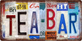 TEA BAR Space Vintage Metal Tin Sign License Plate Bar Cafe Garage Cave Home Room Wall Bathroom Farmhouse Garden Porch Patio Decor, 12 x 6 Inch