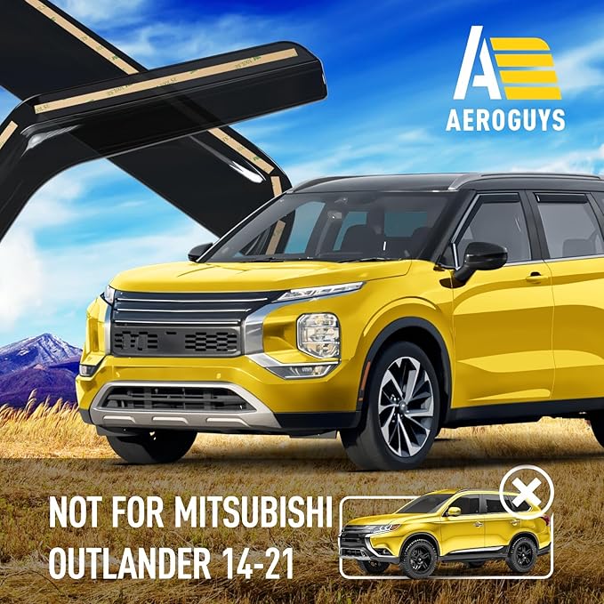 Extra Durable Window Deflectors in-Channel Window Visors Rain Guards Fit for Mitsubishi Outlander 2022-2025, Sun Visors, Wind VentVisors, Vent Shades, Exterior Car Accessories - 4 pcs. AG0848