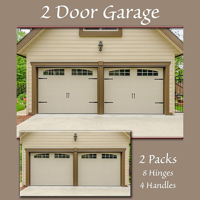Household Essentials Garage Handle and Hinge Magnets – Decorative Magnetic Hardware Steel Doors, Easy Installation, Durable & Weatherproof, Set of 6