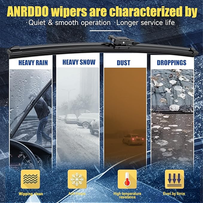 3 wipers Replacement For 2012 2011 2010 2009 2008 Ford Escape Original Equipment Replacement Windshield Wiper Blades Set 20"+20" +12" (Set of 3) Pinch Tab