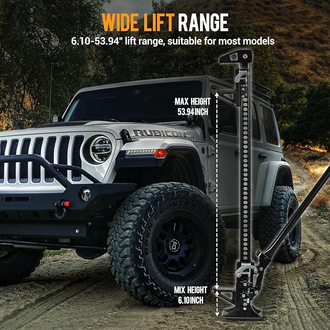 Multi-Functional Lift Jack, Farm Jack Heavy Duty Off Road, for Tractor, Truck, SUV, ATV, UTV, Off Road Accessories, Durable 3 Ton with Wide Base & Ratcheting Mechanism
