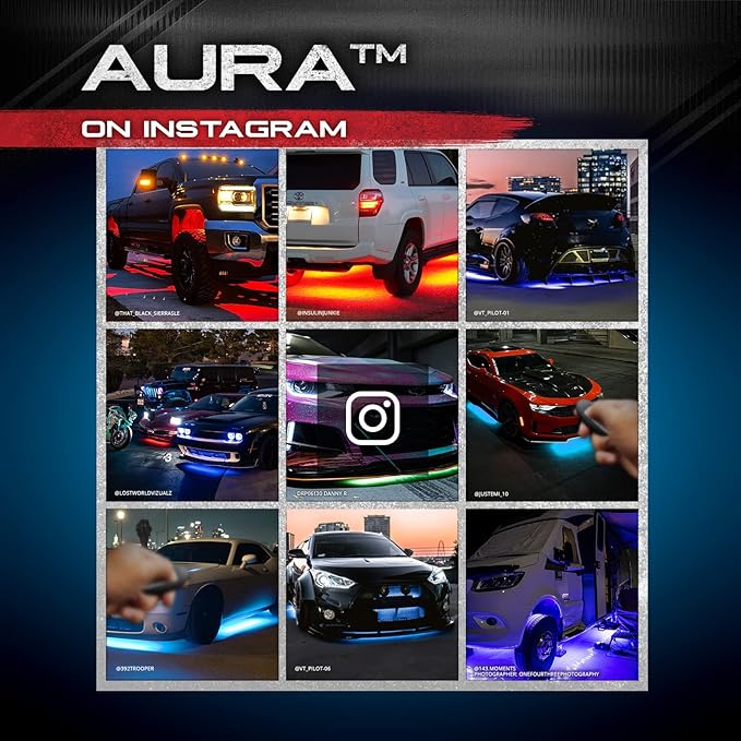 OPT7 Aura Aluminum Underglow Kit for Class B & B+ RV Camper with Remote Control, 6 pcs Multicolor LED Light Bars, Exterior Neon Accent Under Glow Lighting, Rigid Waterproof Strip Lights, Music Mode