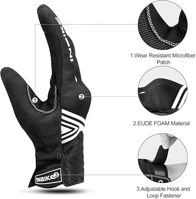 INBIKE Breathable Mesh Motorcycle Gloves Touchscreen with TPR Palm Pad Hard Knuckles