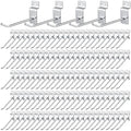 Moxweyeni 100 Pcs Heavy Duty Slatwall Panel Hooks Hanging Metal Slat Wall Hanging Hooks Silver Slat Wall Hanger Commercial Grade Slatwall Pegs Accessories for Shop Retail Display(4 Inch)
