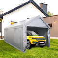 Auraway Carport 12'x20' All-Season Portable Garage Carport, Heavy-Duty Canopywith Roll-Up Vent Windows, Front and Rear Zip Doors, Sandbags, for Cars, Motorcycles and Outdoor Storage (Grey)