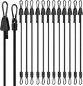 Bungee Cords with Hooks, Upgrade 60 inch Adjustable Bungee Cords with Carabiner Hooks, Easy to Adjust from 7'' to 60'' Elasticity UV-Resistance Bungee Straps Heavy Duty for Bike, Cargo, Tent, 12 Pack