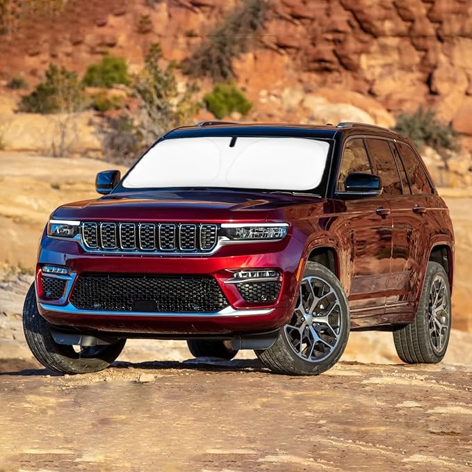 Sunshade for Cherokee Windshield Sun Shade for Jeep Cherokee 2014-2024 2025 (Not for Jeep Grand Cherokee) Accessories Front Window Sun Visor Protector Cover for Windshield Blocks UV Rays