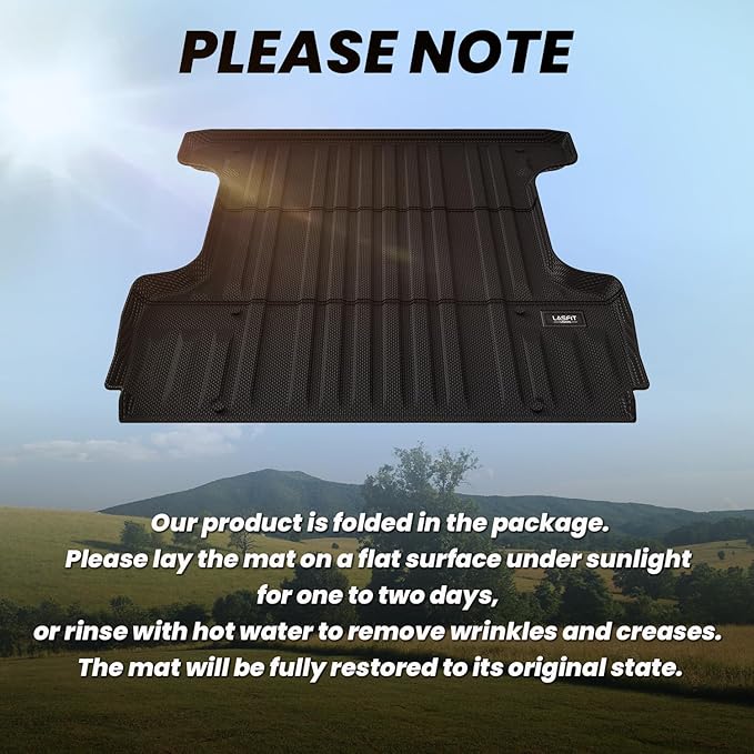LASFIT Bed Mat for Toyota Tundra 2007-2021 Truck Bed Mat(5.5FT,5.5') All Weather 5.5 FT Bed Liner for Toyota Tundra Accessories TPE Trunk Mat Cargo Mat, Black