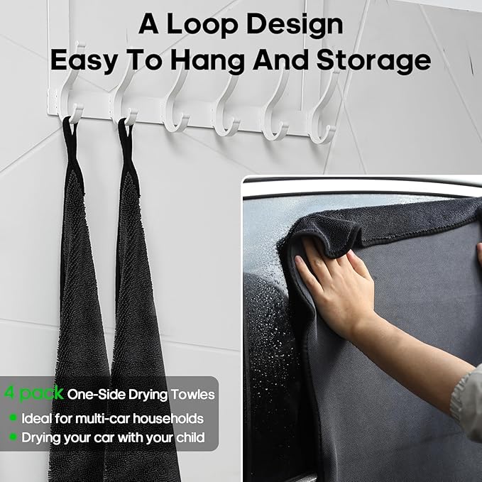 4 Pack Microfiber Towels (36"x 24") Extra Large Ultra Absorbent Drying Towel for Cars and Trucks, Without Streaks, Scratches, or Water Spots