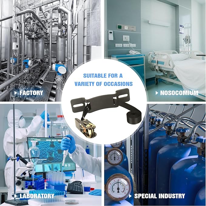 Propane Tank Holder ，Cylinder Wall Mounted Brackets, Ratchet Straps（6.6ft ）, Steel Gas Cylinder Holder, Heavy Duty Gas Cylinder Holder Wall-Mounted Bracket。 (black 1)