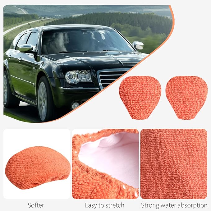 XINDELL 5 Pack Microfiber Pads – Replacement Heads Cover for Xindell Windshield Cleaner Tools. Washable & Reusable Triangle Pads (Red). Fits Window Reach Tool - Handle Not Included