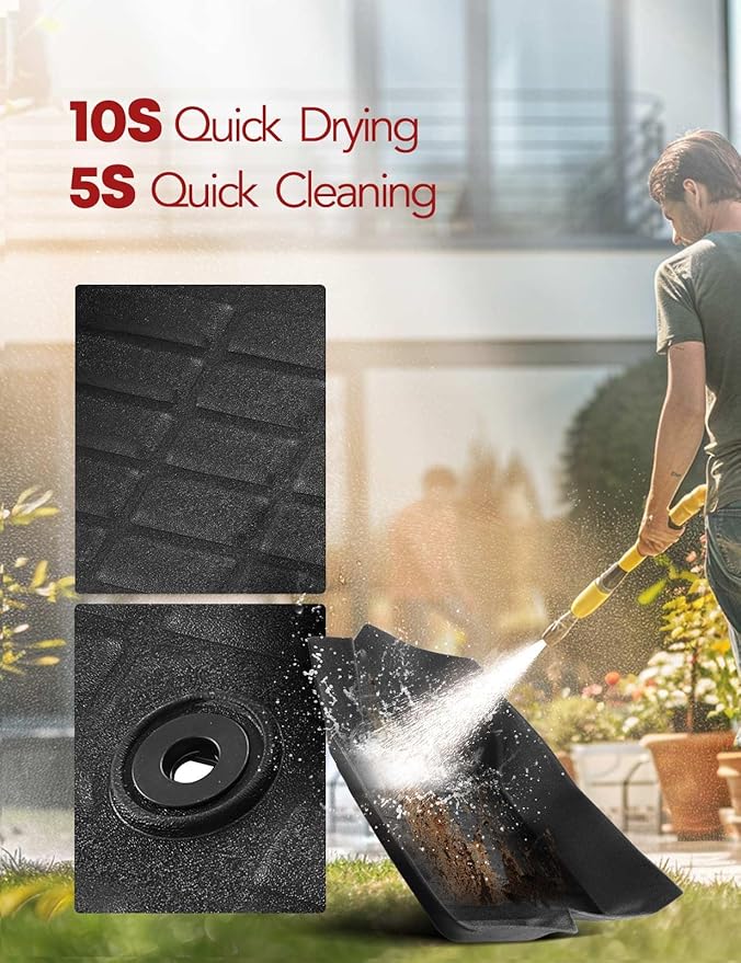 YHTAUTO Floor Mats Fit 2007-2017 Jeep Compass Patriot, 2007-2012 Dodge Caliber, TPE All Weather Car Mats Waterproof Anti-Slip Odorless Floor Liner, Interior Car Accessories Front & 2nd Row Liner