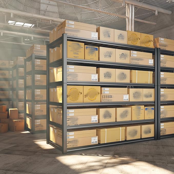REIBII 84" H Garage Shelving, 6-Tier Storage Shelves Heavy Duty Loads 3500LBS, 48" W Adjustable Garage Shelves, Metal Shelving for Basement, Warehouse, 84" H x 48" W x 20" D