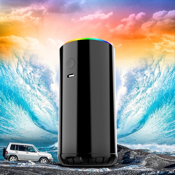 Smart Car Air Freshener Diffuser, Car Diffuser Air Fresheners Long Lasting with 100ml Capacity Essential Oil Last 6 Months, RGB Music Syncing Light, Auto On/Off, 5 Adjustable Car freshener, Sauvage