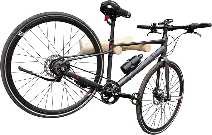 1-Place Wall-Mounted Bike Log Rack, Road Bike Wall Mount Hook, Bicycle Hangers for Garage Wall Racks, Bicycle Hooks for Hanging, Indoor Storage Garage Hooks for Bikes - Canyon Brown